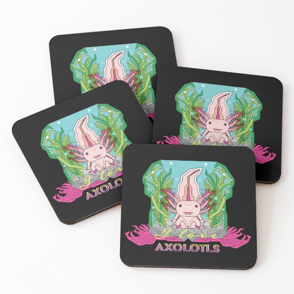 Item preview, I Love Axolotls Geometric Art - Black designed and sold by W-O-A-K.