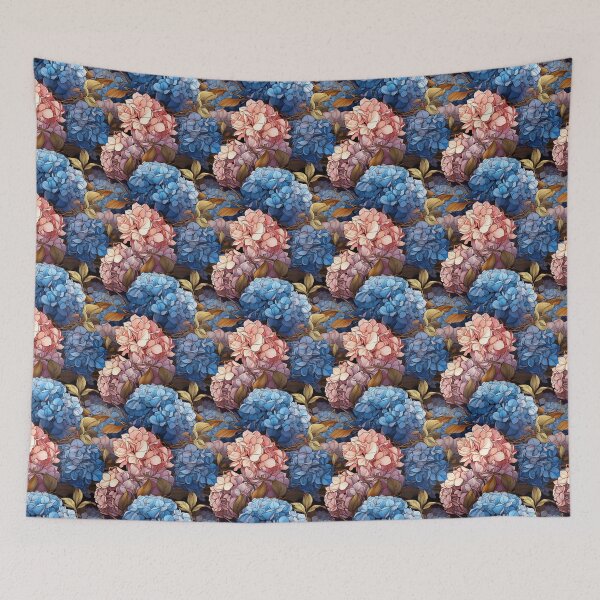 Item preview, Hydrangea Tile 27: Blue Skies and Pastel Puffs Dancing in Nature's Confetti Bowl designed and sold by TheBrainArt.