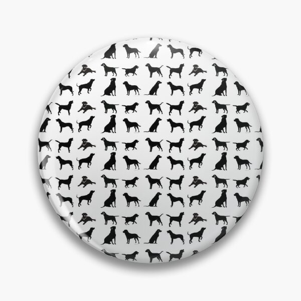 Item preview, Black labradors in ten different poses in a small tiled repeating silhouette pattern designed and sold by ElegantTeaTime.