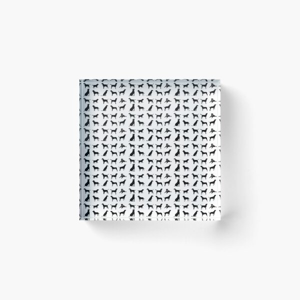 Item preview, Black labradors in ten different poses in a small tiled repeating silhouette pattern designed and sold by ElegantTeaTime.