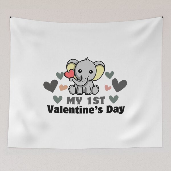 Item preview, Cute Valentine's Day Gifts Elephant Newborn Design My 1st Valentine's Day designed and sold by TheVirtualSpace.