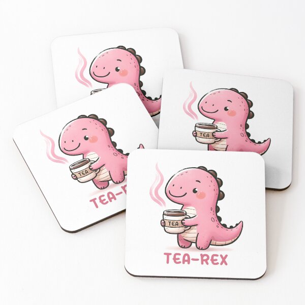 Item preview, Tea Rex T Rex Pink Dinosaur Drinking Tea designed and sold by Melissify.