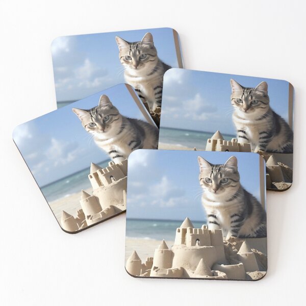 Item preview, Cat building sandcastle designed and sold by M-Y-A-R-T-.