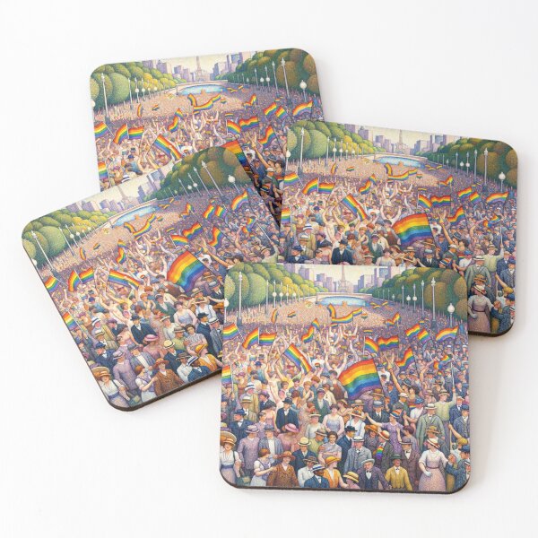 Item preview, Joyful Unity: Pride Parade in Seurat's Pointillist Style designed and sold by JGatz.