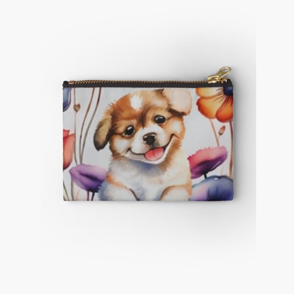 Item preview,  Watercolour cute dog in flower  designed and sold by kozlebozle007.
