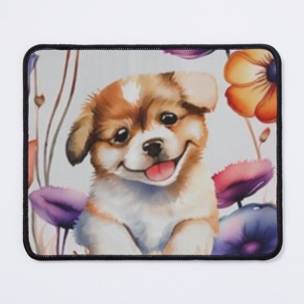 Item preview,  Watercolour cute dog in flower  designed and sold by kozlebozle007.