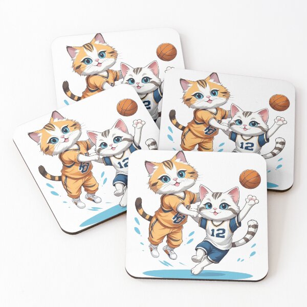 Item preview, Two cute cats are competitors in a basketball game  designed and sold by chathai.