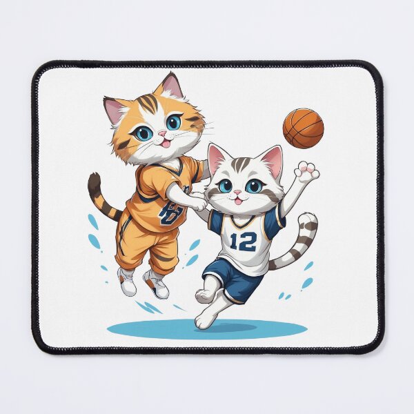 Item preview, Two cute cats are competitors in a basketball game  designed and sold by chathai.