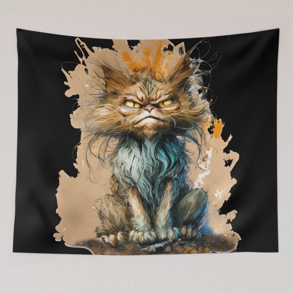 Item preview, Wild Cat, Funny Moody Red Cat designed and sold by MoonFoxDesign.