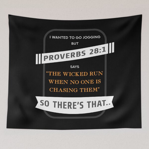 Item preview, I Wanted to Go Jogging But Proverbs 28:1 Funny Run  designed and sold by Kieran Abbott.