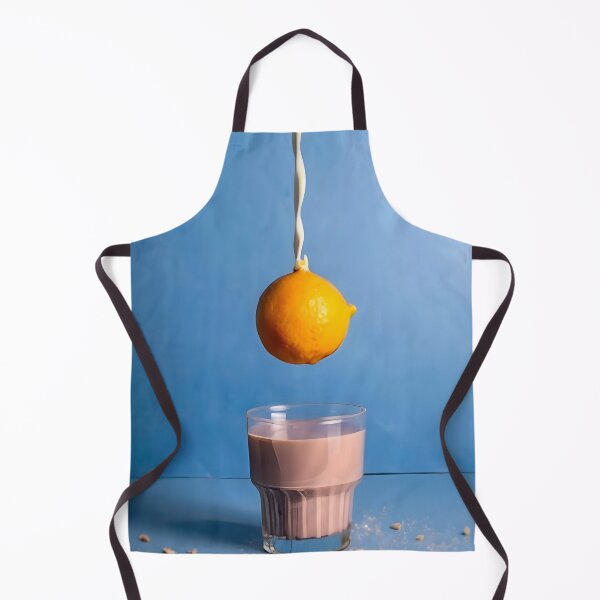 Item preview, We see a grapefruit falls lemon in chocolate milk fountain in the blue background designed and sold by MalakShams.