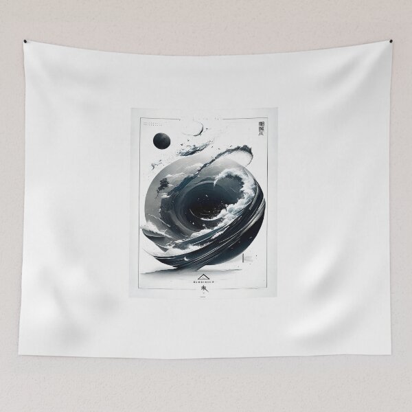 Item preview, Geometric abstract art in Japanese style designed and sold by BubblyDelight.