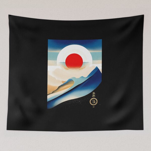 Item preview, Geometric abstract art in Japanese style designed and sold by BubblyDelight.