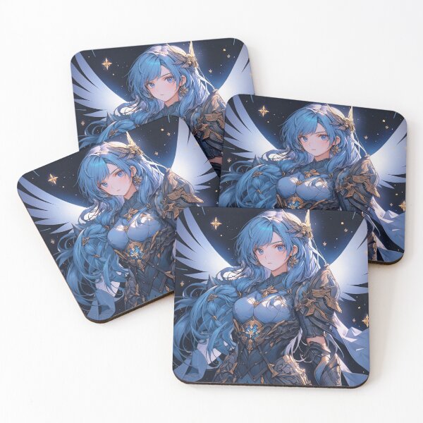 Item preview, Fantasy Starry Celestial Sapphire Anime Girl designed and sold by bubblegoth.