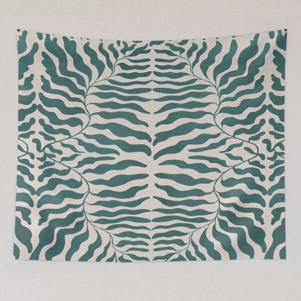 Item preview, Staghorn Fern Leaf Abstract in Lagoon Green designed and sold by lauragraves.