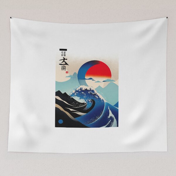 Item preview, Geometric abstract art in Japanese style designed and sold by BubblyDelight.