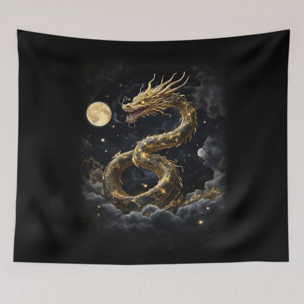 Item preview, Gold Asian Cosmic Dragon Chinese Lunar New Year designed and sold by Monkey Style Studios.