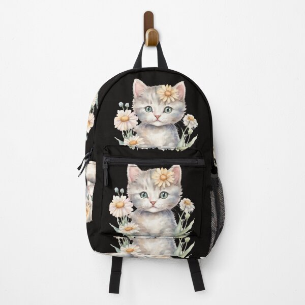 Item preview, Watercolour cute cat in daisy flowers designed and sold by kozlebozle007.