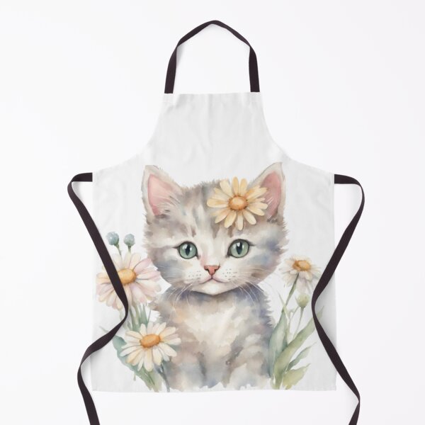 Item preview, Watercolour cute cat in daisy flowers designed and sold by kozlebozle007.