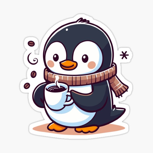 Item preview, Penguin Drinking Coffee designed and sold by Designowner.