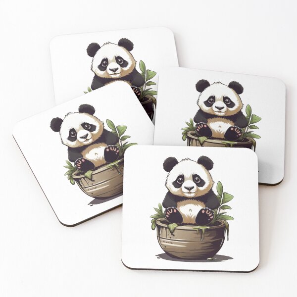 Item preview,  cute panda sitting on a plant designed and sold by Karaz's Animal Kingdom.