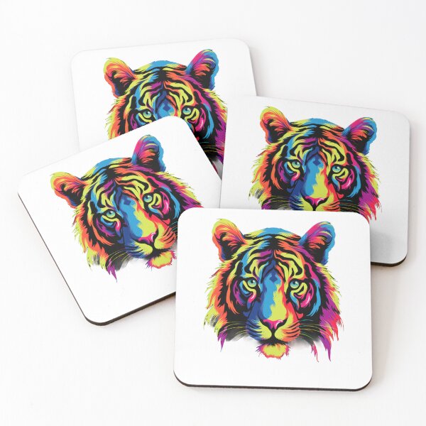Item preview, colorful modern rainbow tıger designed and sold by EROL AKAYDIN.
