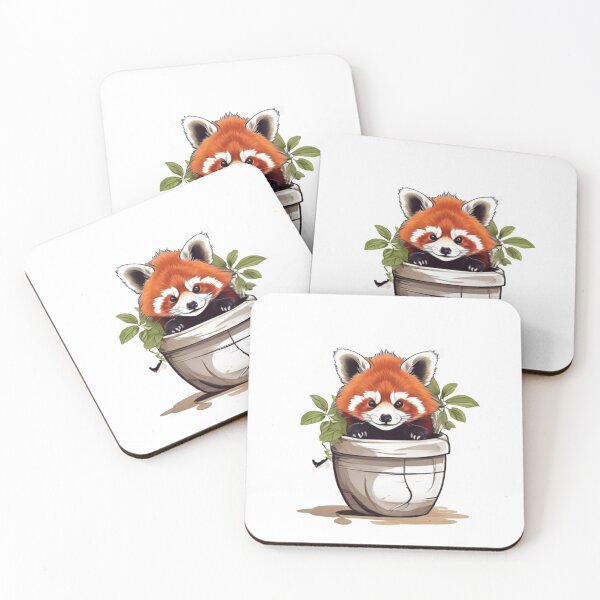 Item preview, cute red panda sitting on a plant designed and sold by Karaz's Animal Kingdom.