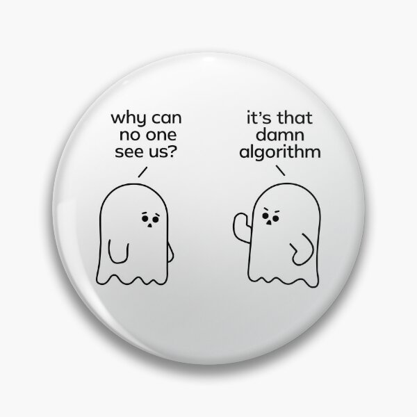 Artikelvorschau, Fun Ghosts, algorithm, ghosting, social media joke, funny statement, ghost illustration entworfen und verkauft von TrueType.