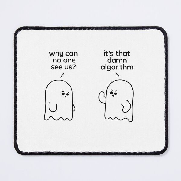 Item preview, Fun Ghosts, algorithm, ghosting, social media joke, funny statement, ghost illustration designed and sold by TrueType.
