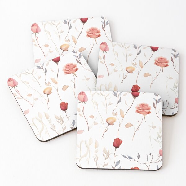 Item preview, Roses pressed dried flowers in the style of watercolor designed and sold by Lycoris Design Lab.