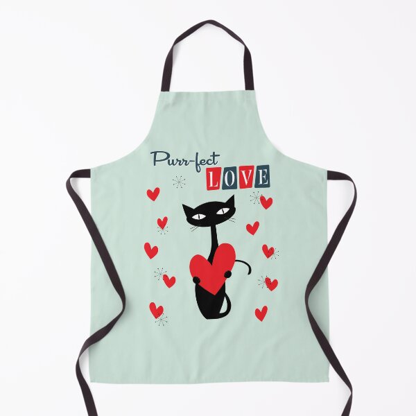Item preview, Retro Mid Century Atomic Valentines Day Cat designed and sold by trdstudio.
