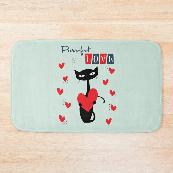 Item preview, Retro Mid Century Atomic Valentines Day Cat designed and sold by trdstudio.