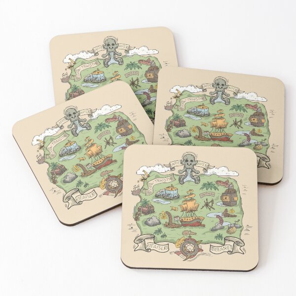 Item preview, Illustrated Pirate Treasure Map designed and sold by PrintPaloza.