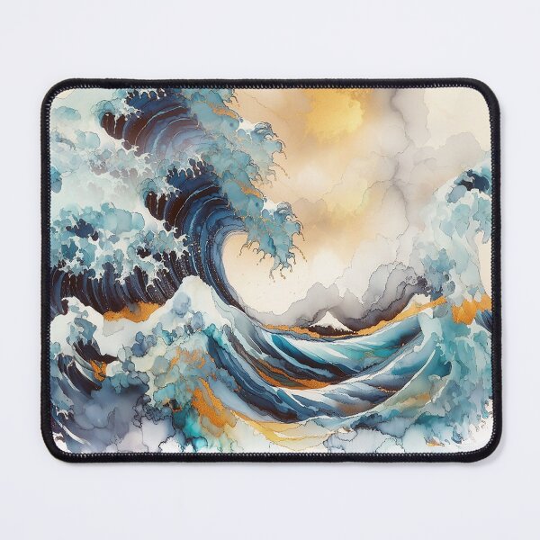 Item preview, Watercolor Ocean Big wave, sea great waves pattern, Japanese art, ukiyo-e, artist Hokusai designed and sold by Collagedream.