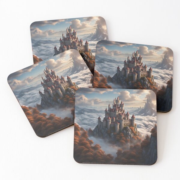 Item preview, A castle on a cliff surrounded by clouds designed and sold by MoriFantasy.