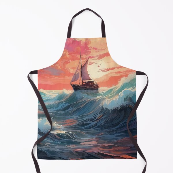 Item preview, Sailing Twilight: Navigating Through Chromatic Ocean Waves" designed and sold by ArtComixHaven.