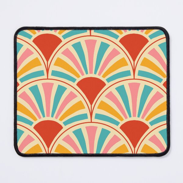 Item preview, Geometric Rays of Sunshine Scallop Pattern (red/yellow/blue) designed and sold by Design Minds Boutique.