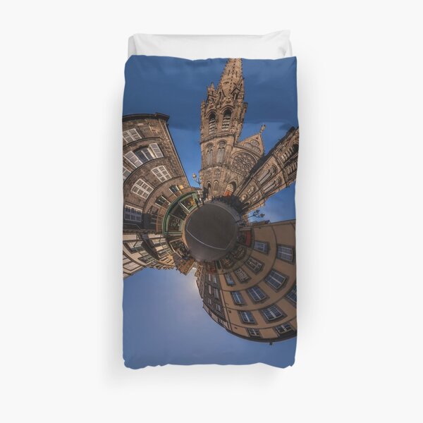 A tiny planet of notre Dame de l'Assomption cathedral, Clermont-Ferrand, France Duvet Cover