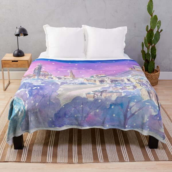 Item preview, Landshut Winterwonderland from Klausenberg at Night with Snow designed and sold by artshop77.