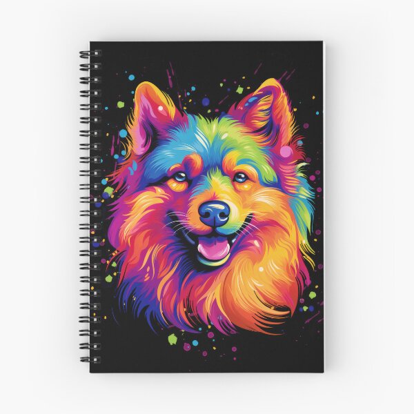 Item preview, colorful Finnish Spitz Karelo Laika colorful dogs painting designed and sold by WallyPink.