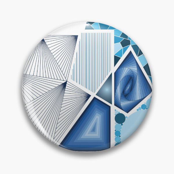 Item preview, Blue Deconstructed Shapes - Square Triangle Pentagon designed and sold by DHTDesigns.