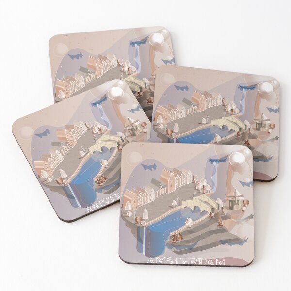 Item preview, Serene Amsterdam illustration Dark designed and sold by mirforlove.