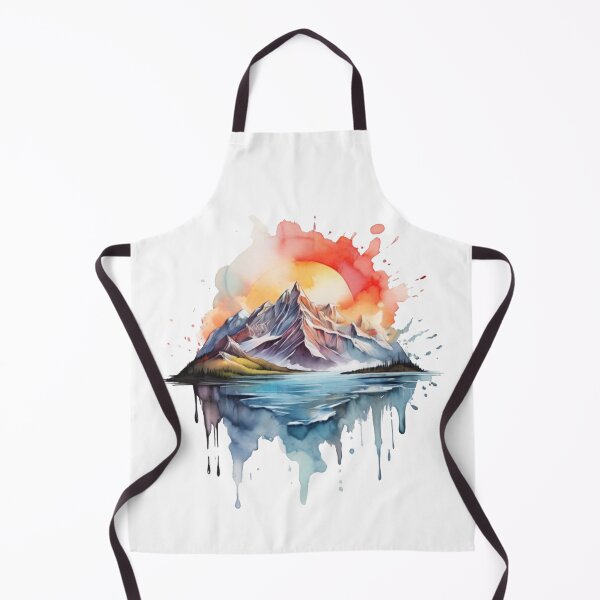 Item preview, Mountain Lake Sunset Landscape Watercolor designed and sold by Krieghorn.