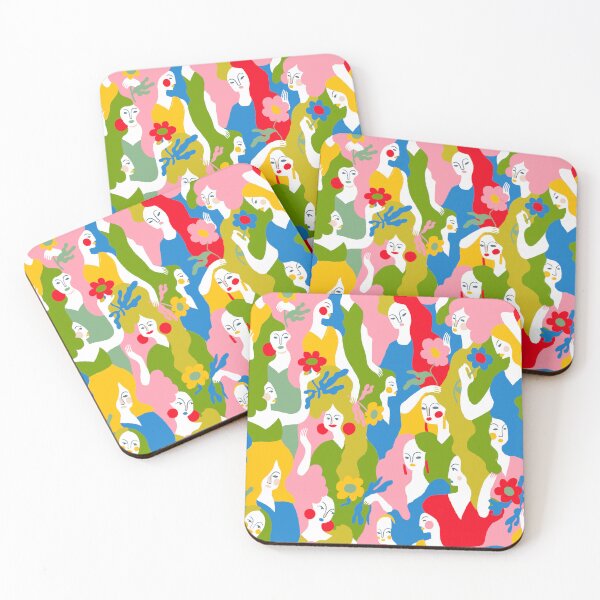 Item preview, multicolor retro ladies pattern designed and sold by permare.
