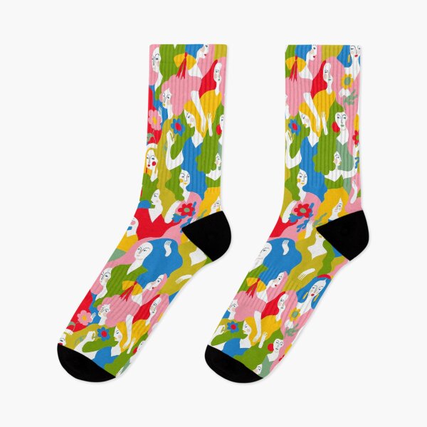 Item preview, multicolor retro ladies pattern designed and sold by permare.