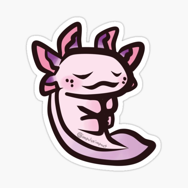 Vista previa del artículo con la obra «pink axolotl a», diseñado y vendido por IMPULSEimpact.