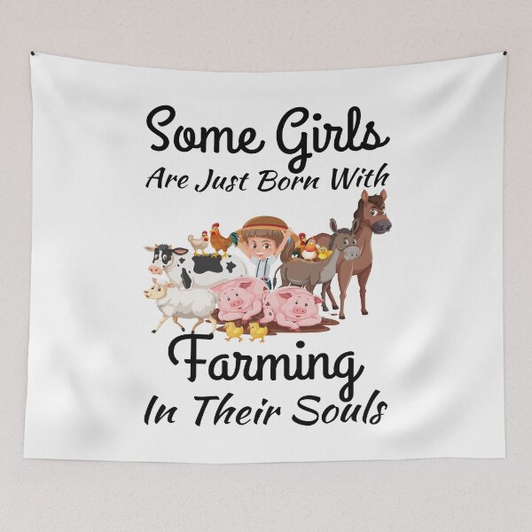 Item preview, Some Girls Are Just Born With Farming In Their Souls - Farmer Farming Lovers designed and sold by MobyStickers.