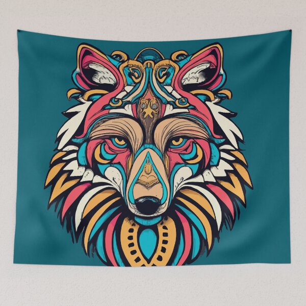 Item preview, Lobo colorido supremo designed and sold by VibeCreations4U.
