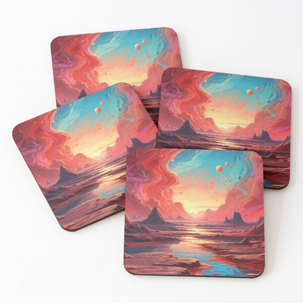 Item preview, Cosmic Serenity: Twilight Hues Adorning Alien Shores designed and sold by ArtComixHaven.