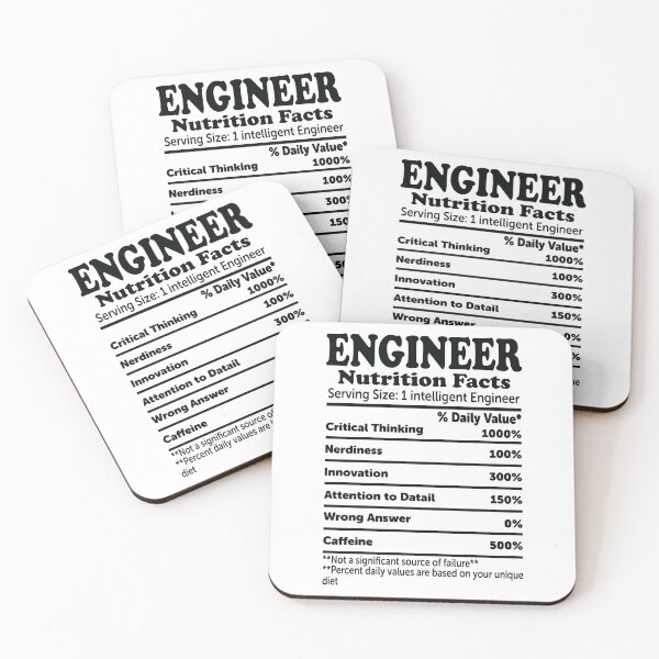 Item preview, Engineer Nutrition Facts designed and sold by ScienceCorner.
